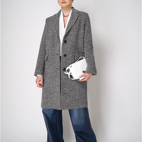 Soia&Kyo classic black and white boucle coat size M - Picture 1 of 16